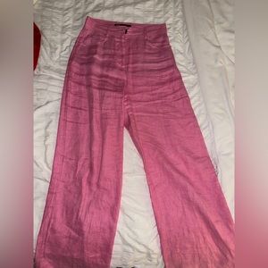 Pink wide leg pants
